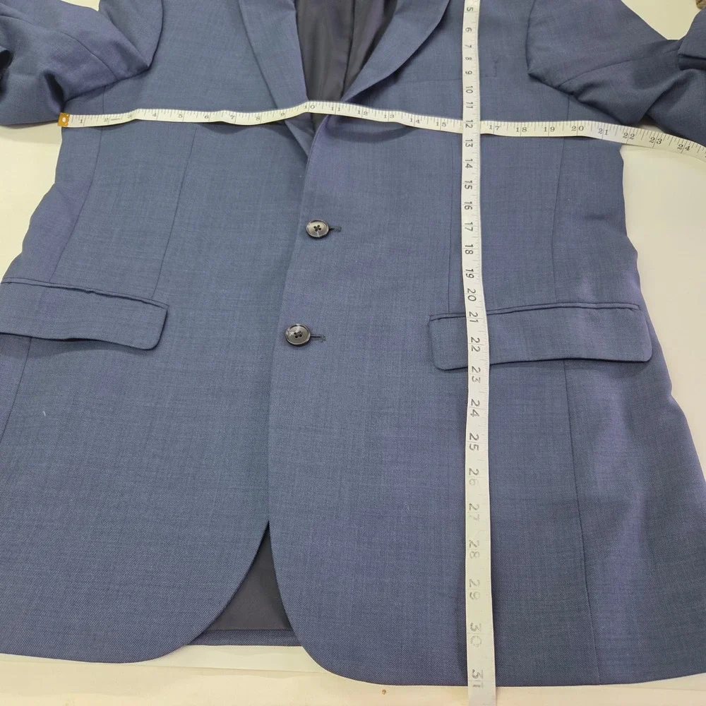 Jos A Bank Traveler Blazer Mens 42L Navy Blue Slim Wool Suit Jacket‎ Sport Coat